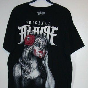 Men's T-Shirt,Original Black,Size L,Black